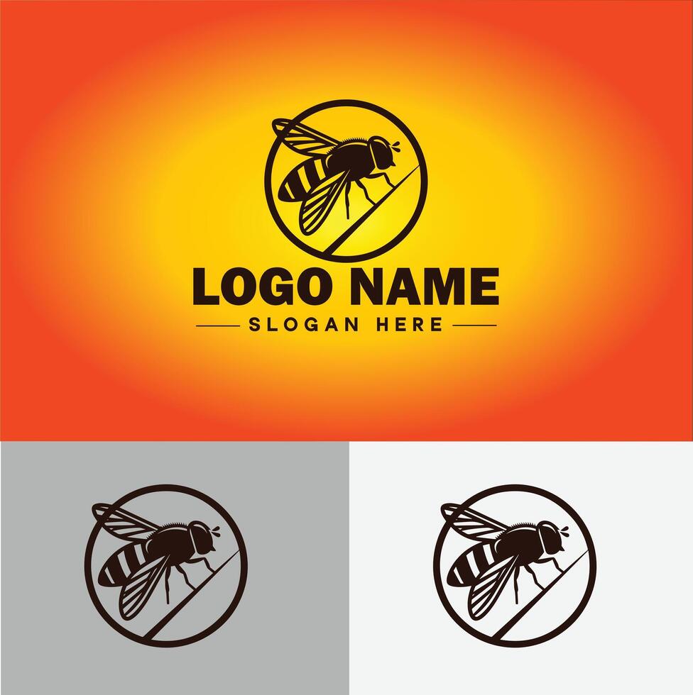 Hoverfly bee logo icon for business brand app icon Hoverfly bee logo template vector