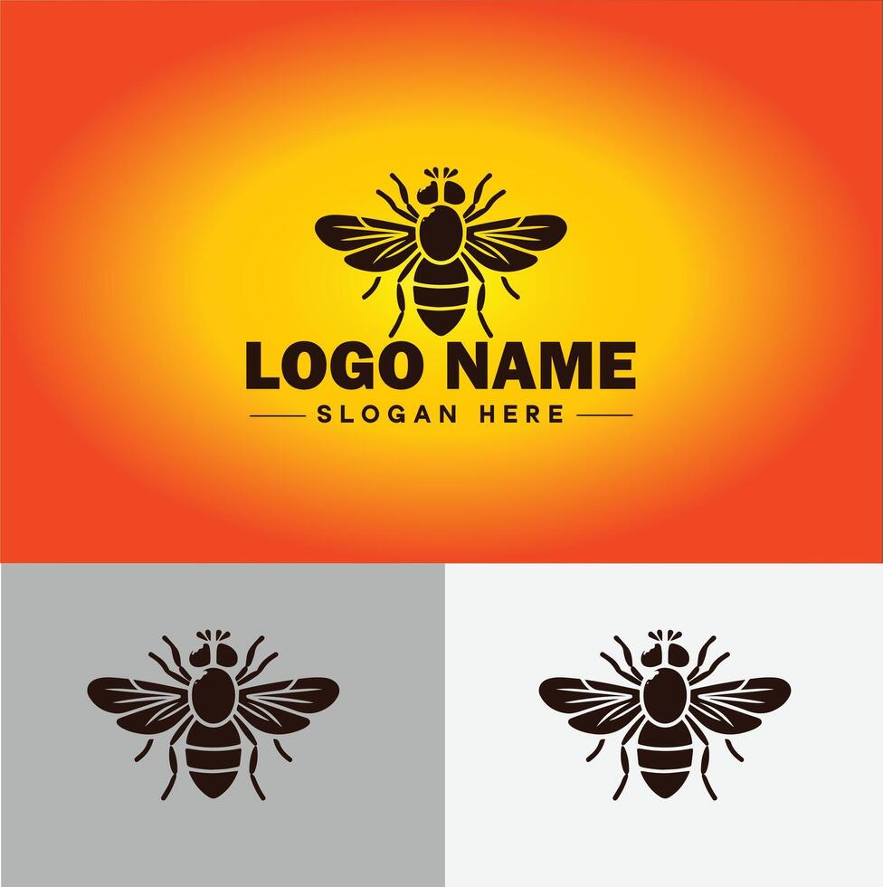 Hoverfly bee logo icon for business brand app icon Hoverfly bee logo template vector