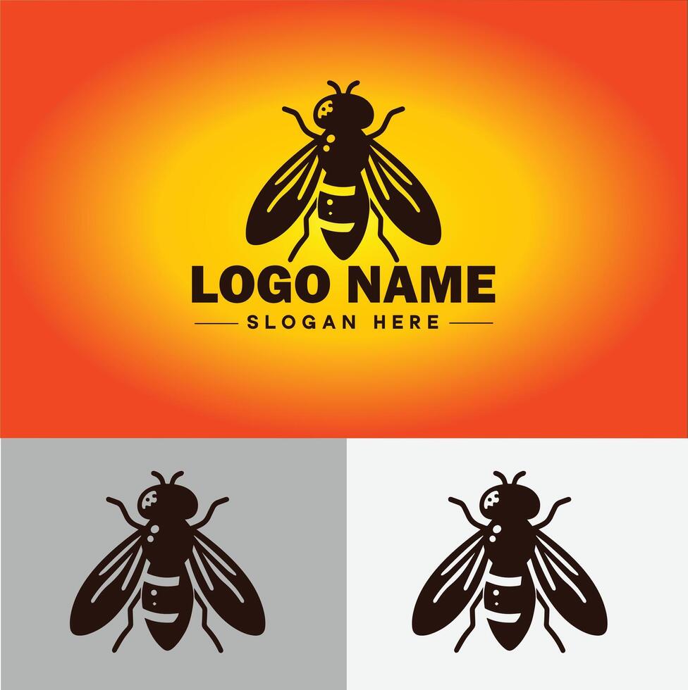 Hoverfly bee logo icon for business brand app icon Hoverfly bee logo template vector