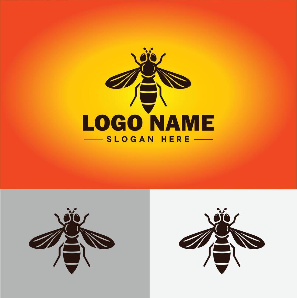 Hoverfly bee logo icon for business brand app icon Hoverfly bee logo template vector