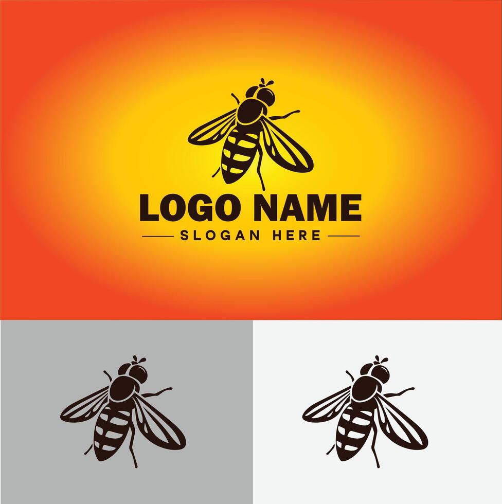 Hoverfly bee logo icon for business brand app icon Hoverfly bee logo template vector