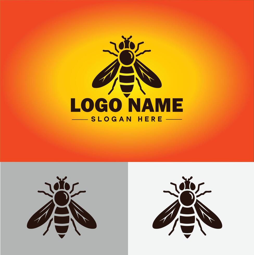 Hoverfly bee logo icon for business brand app icon Hoverfly bee logo template vector