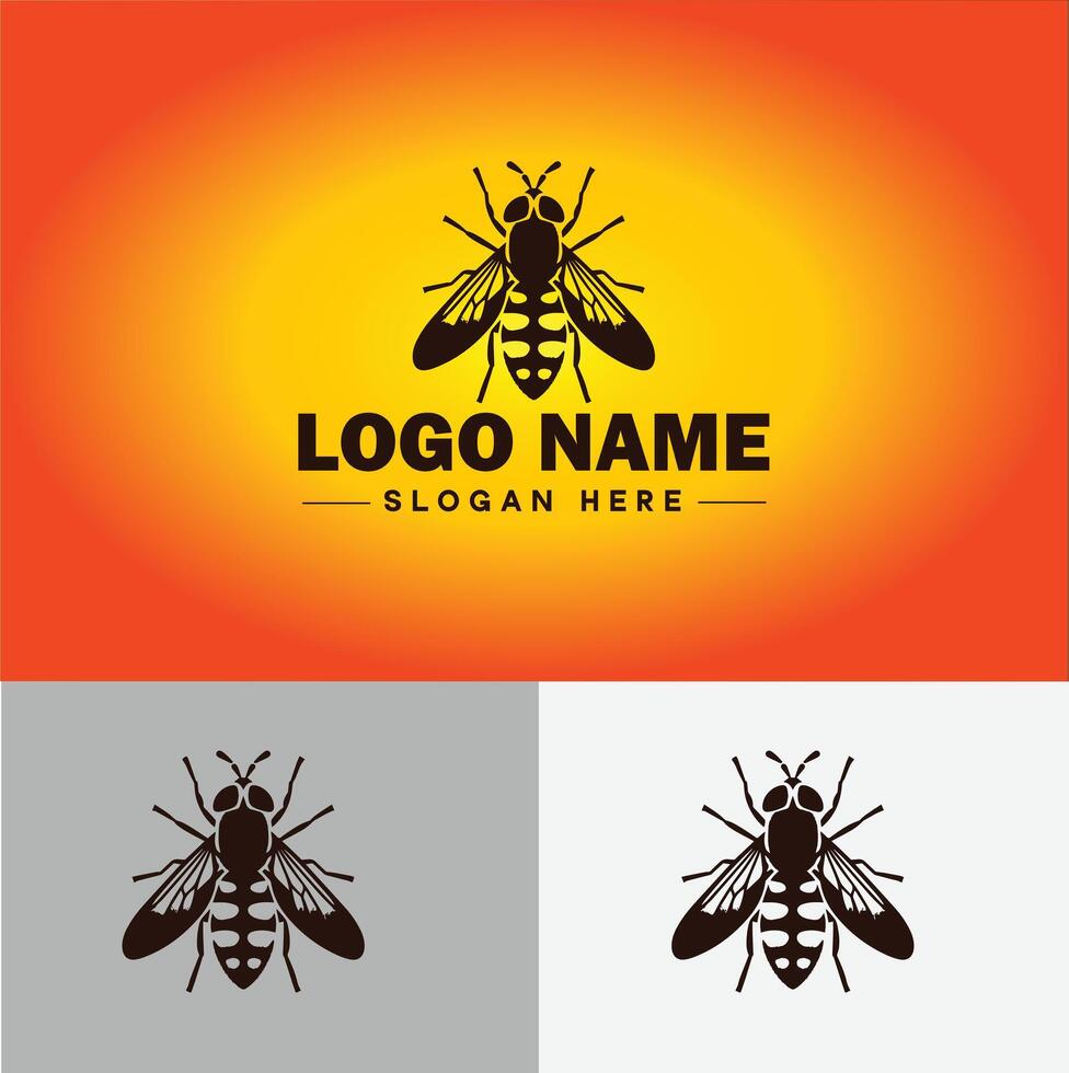 Hoverfly bee logo icon for business brand app icon Hoverfly bee logo template vector