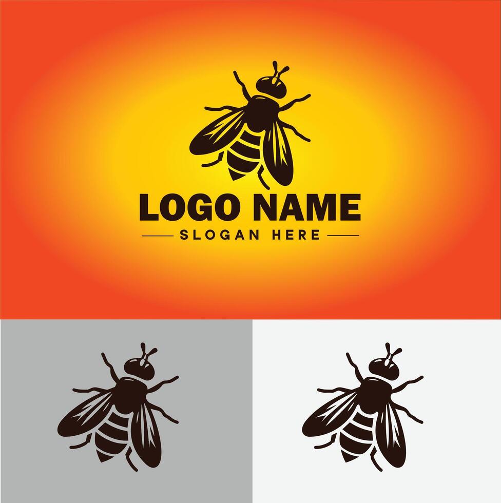 Hoverfly bee logo icon for business brand app icon Hoverfly bee logo template vector