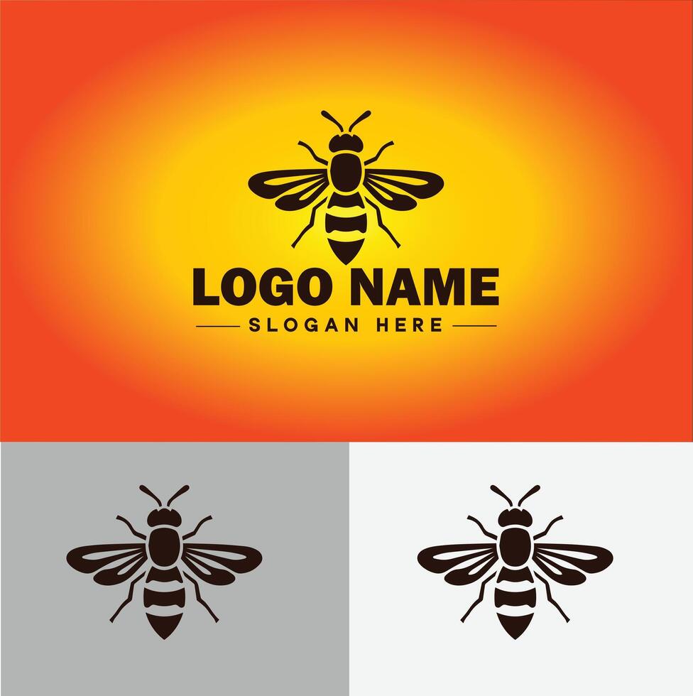 Hoverfly bee logo icon for business brand app icon Hoverfly bee logo template vector