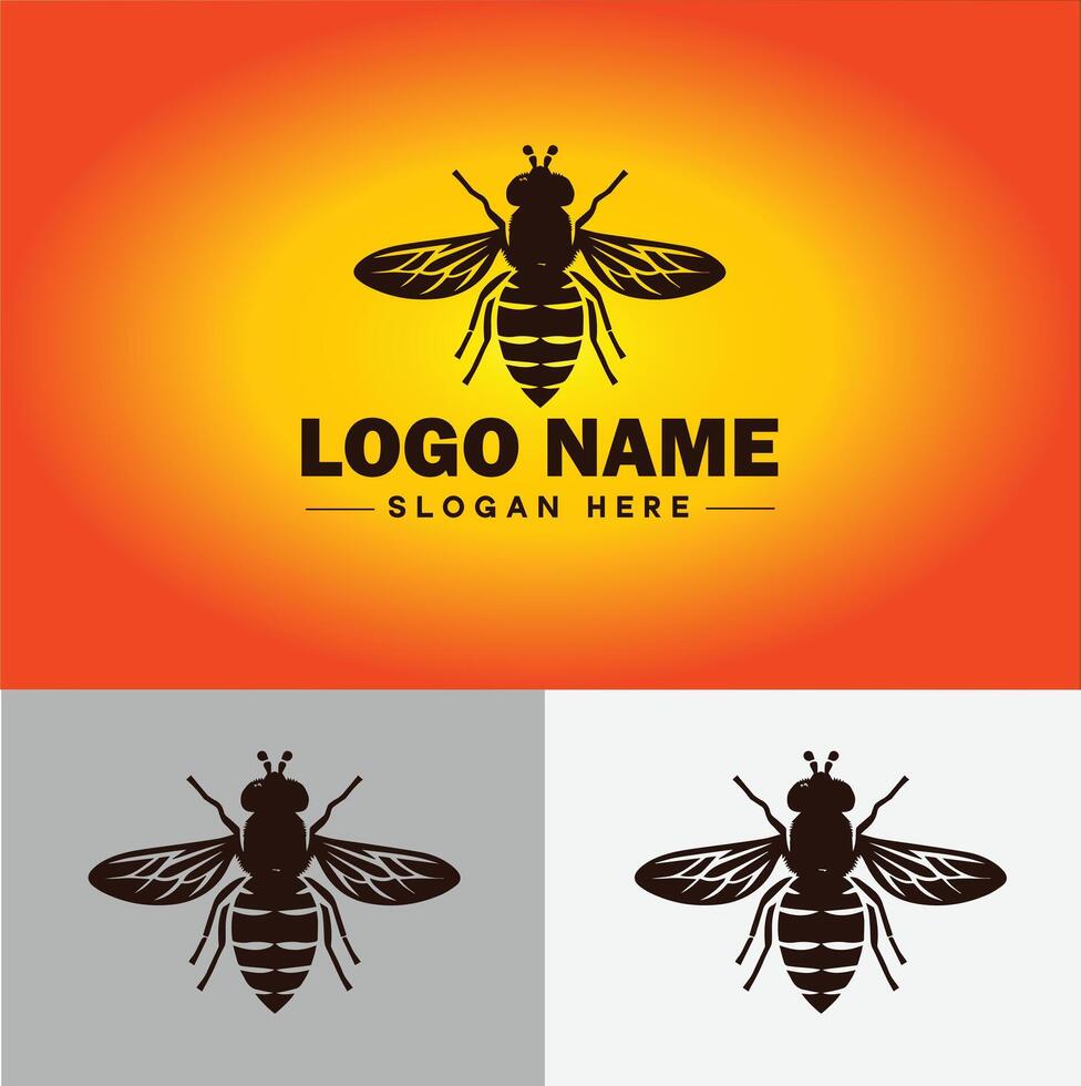 Hoverfly bee logo icon for business brand app icon Hoverfly bee logo template vector