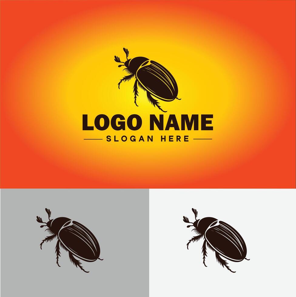 June bug bee logo icon for business brand app icon June bug Insect bee logo template vector