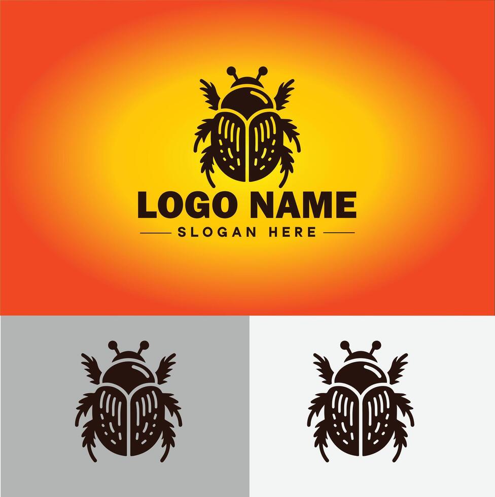 June bug bee logo icon for business brand app icon June bug Insect bee logo template vector