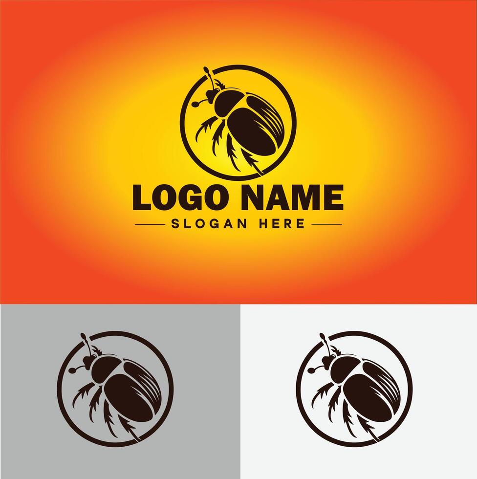 June bug bee logo icon for business brand app icon June bug Insect bee logo template vector