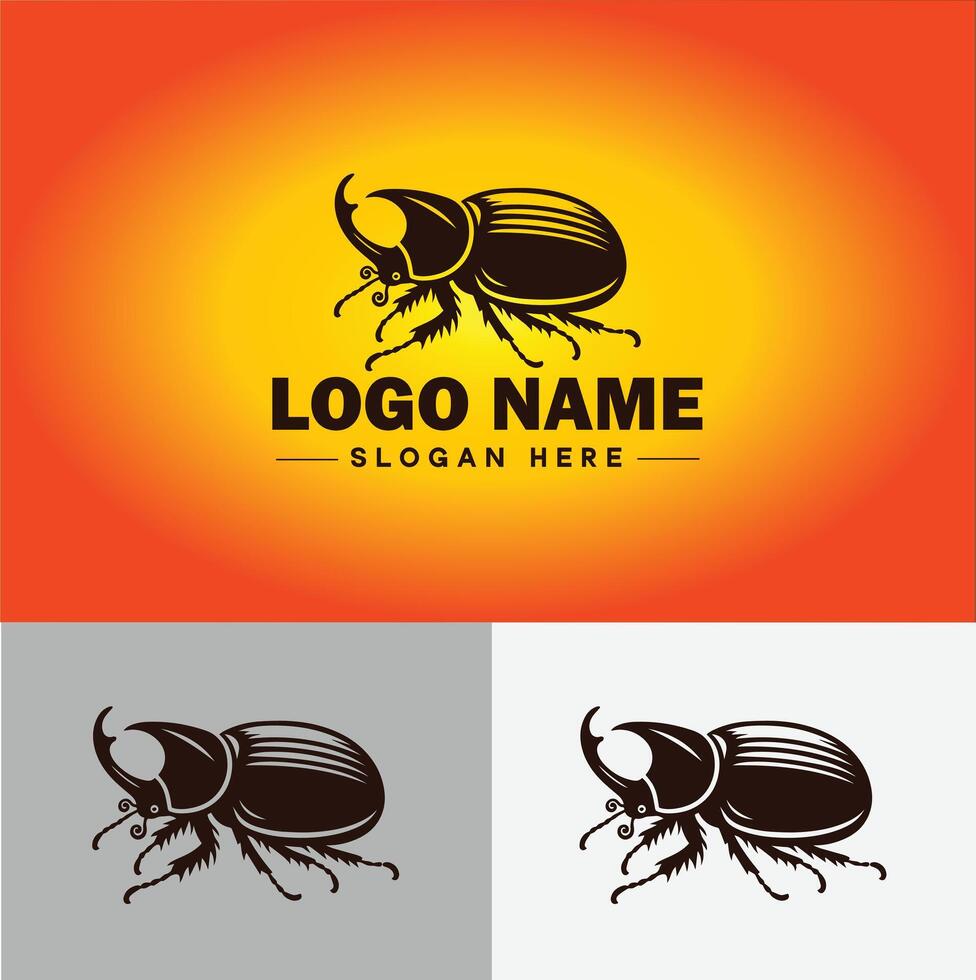 June bug bee logo icon for business brand app icon June bug Insect bee logo template vector
