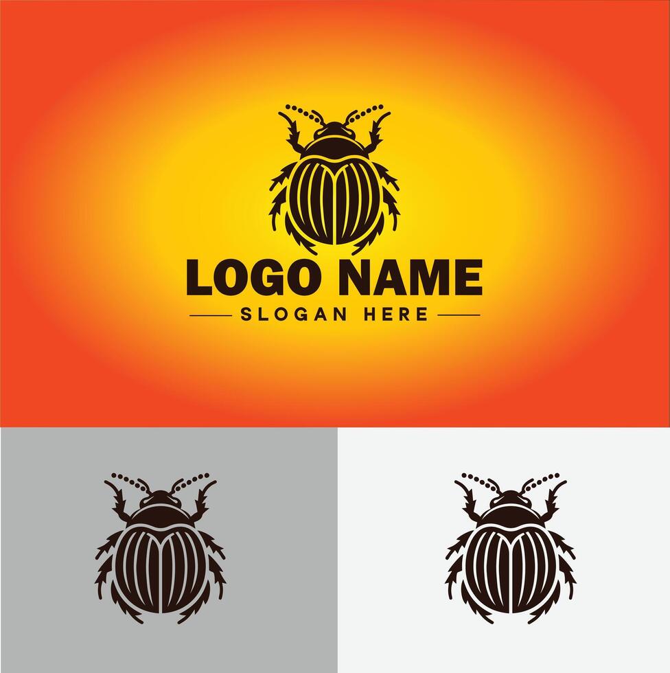 June bug bee logo icon for business brand app icon June bug Insect bee logo template vector