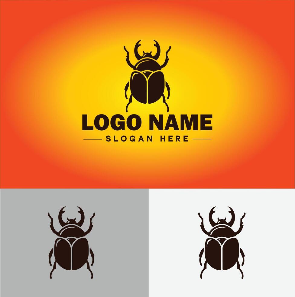 June bug bee logo icon for business brand app icon June bug Insect bee logo template vector