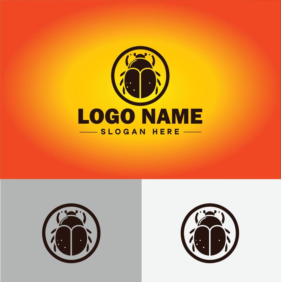 June bug bee logo icon for business brand app icon June bug Insect bee logo template vector