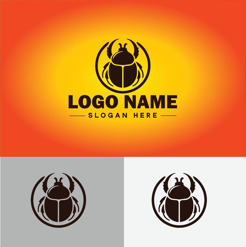June bug bee logo icon for business brand app icon June bug Insect bee logo template vector