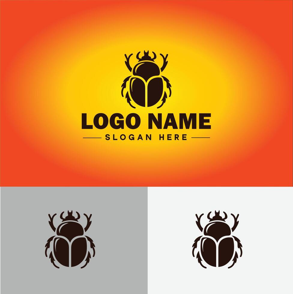 June bug bee logo icon for business brand app icon June bug Insect bee logo template vector