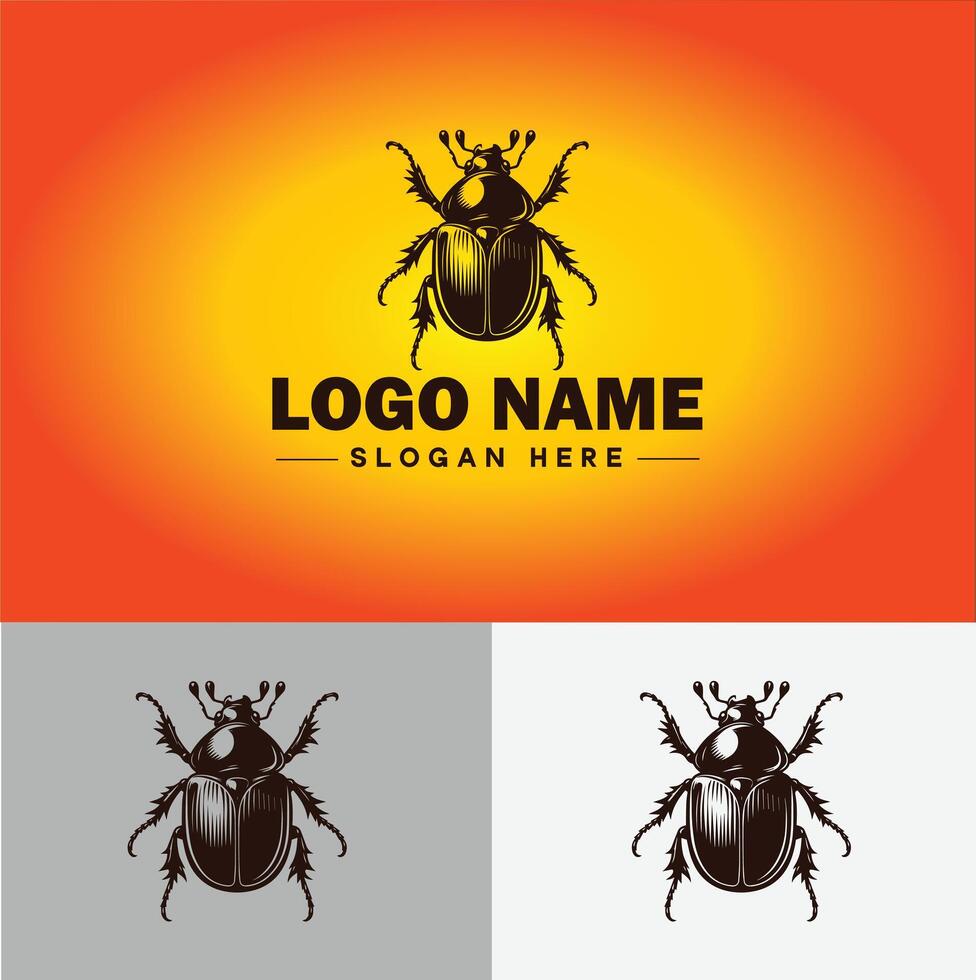 June bug bee logo icon for business brand app icon June bug Insect bee logo template vector