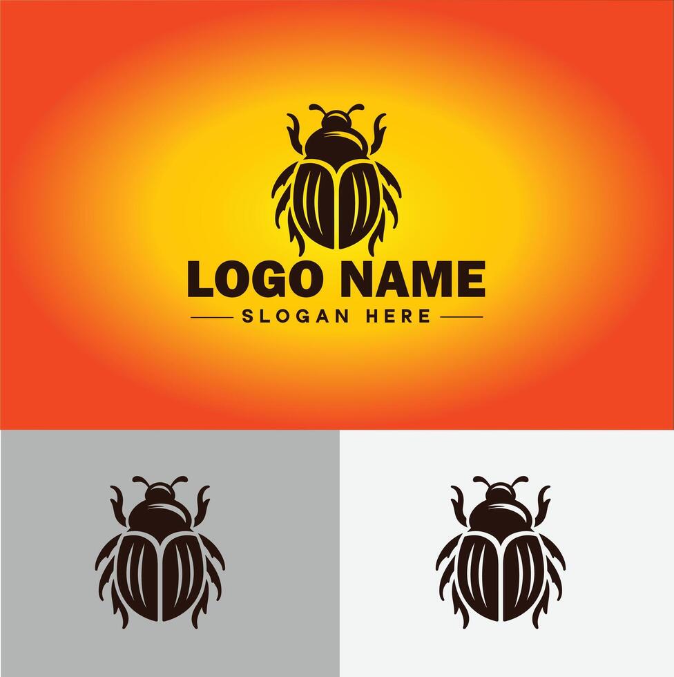 June bug bee logo icon for business brand app icon June bug Insect bee logo template vector