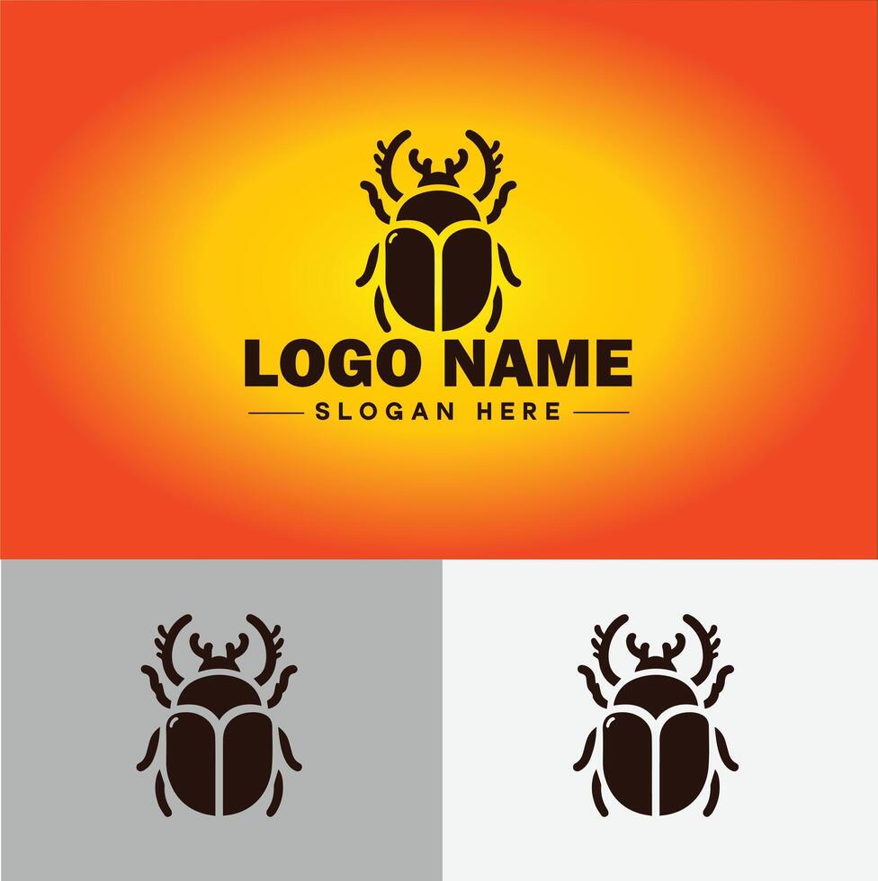 June bug bee logo icon for business brand app icon June bug Insect bee logo template vector