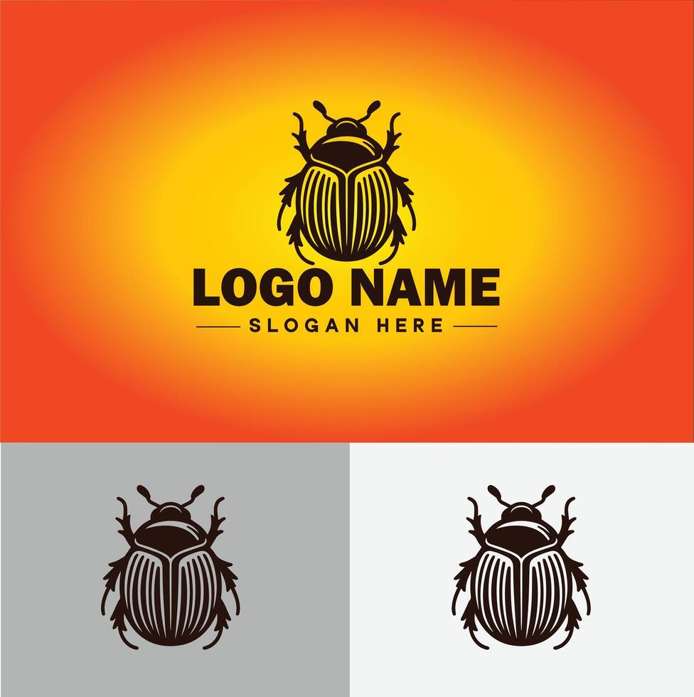 June bug bee logo icon for business brand app icon June bug Insect bee logo template vector