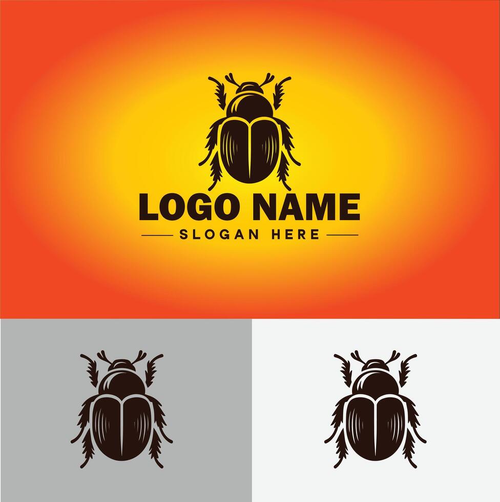 June bug bee logo icon for business brand app icon June bug Insect bee logo template vector