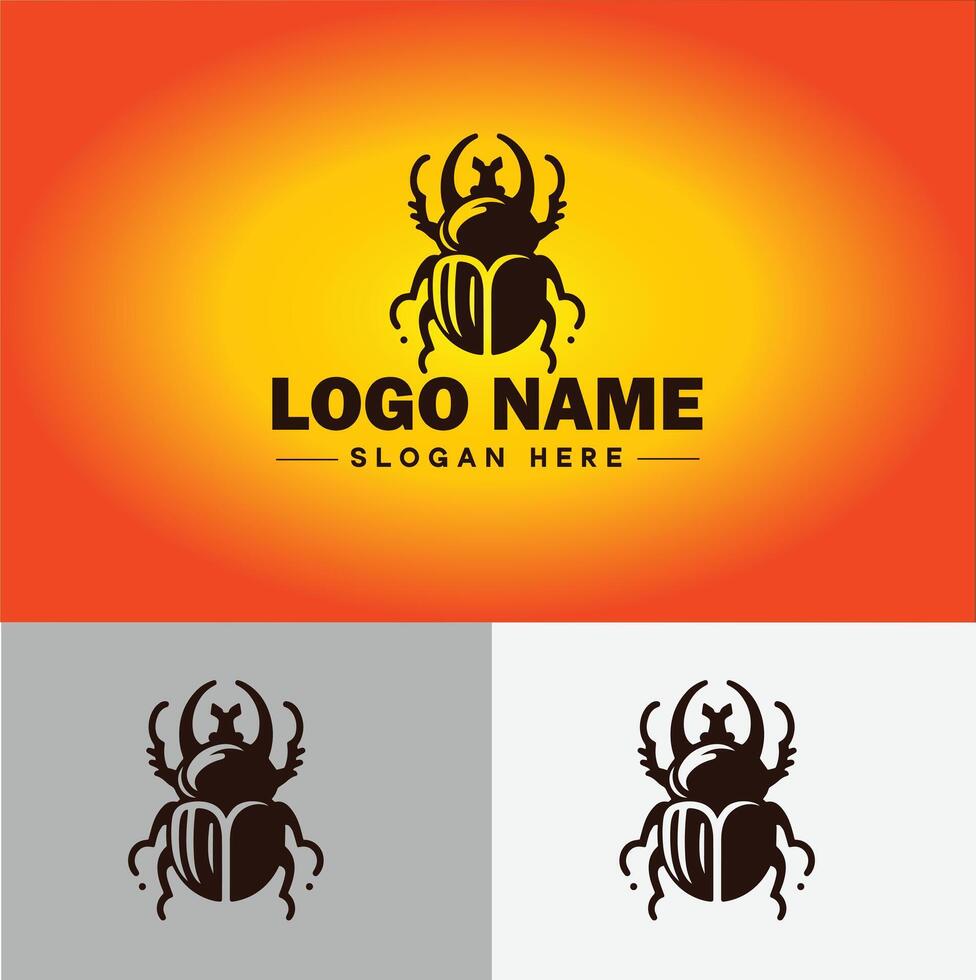 June bug bee logo icon for business brand app icon June bug Insect bee logo template vector