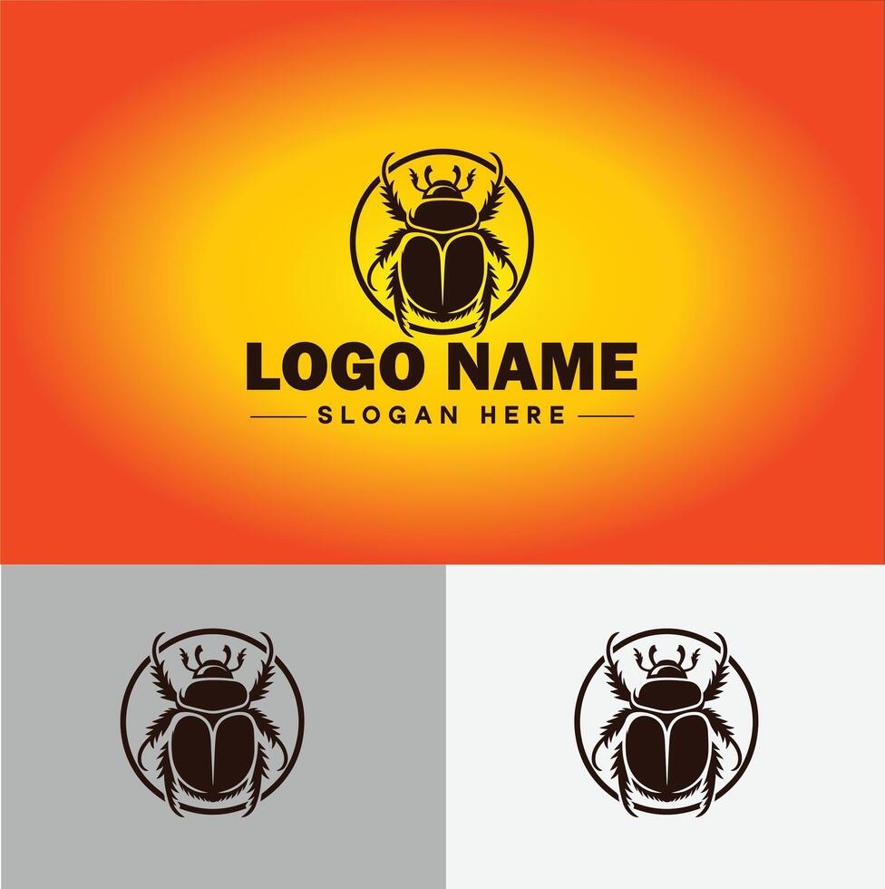 June bug bee logo icon for business brand app icon June bug Insect bee logo template vector