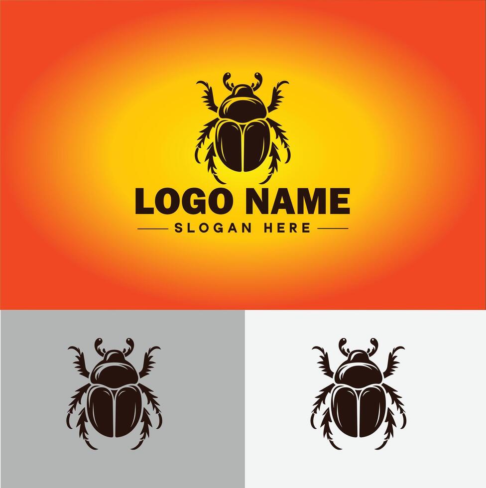 June bug bee logo icon for business brand app icon June bug Insect bee logo template vector