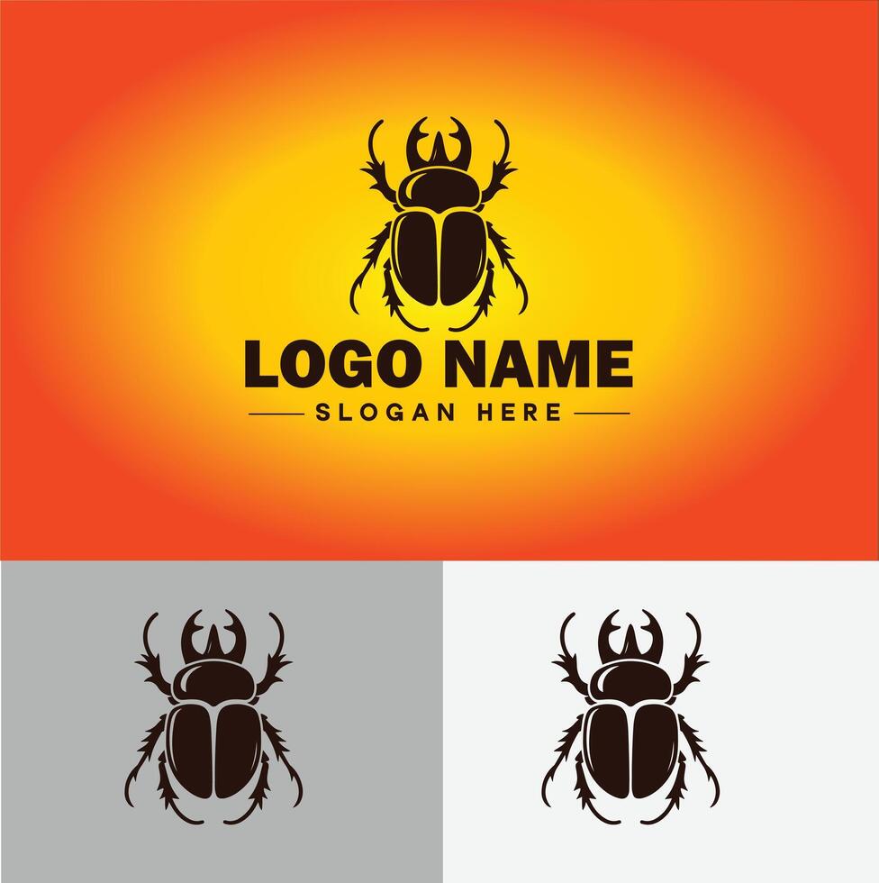 June bug bee logo icon for business brand app icon June bug Insect bee logo template vector