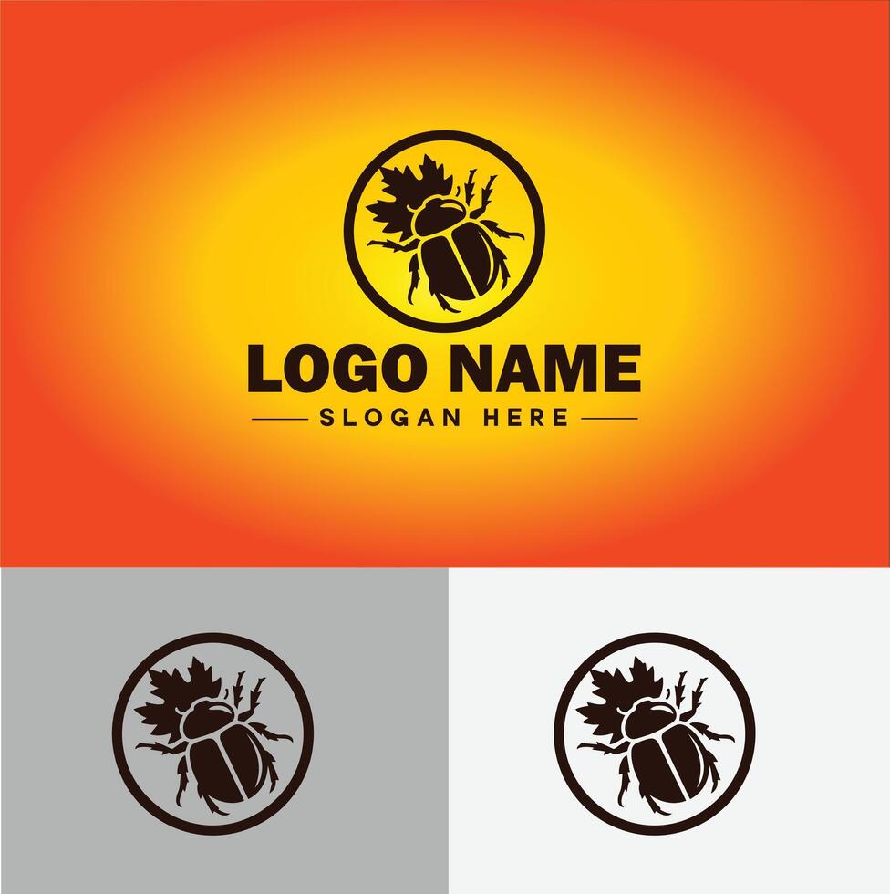 June bug bee logo icon for business brand app icon June bug Insect bee logo template vector