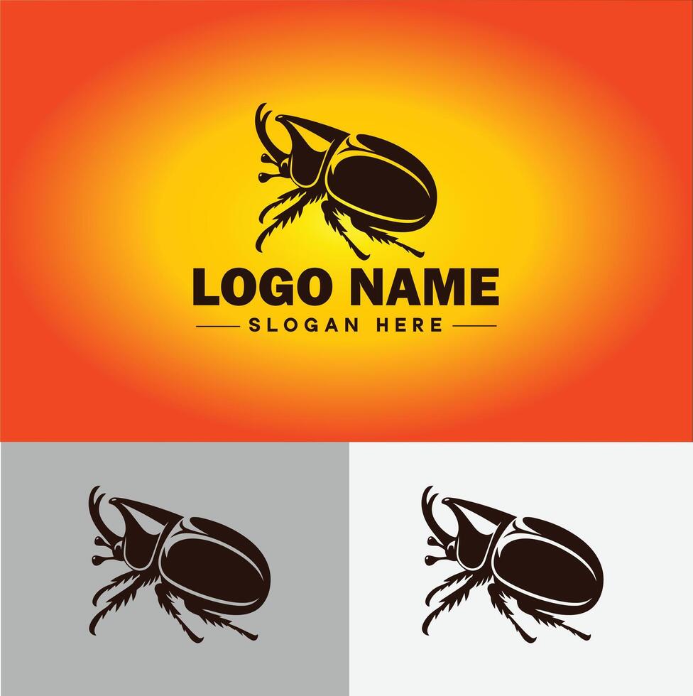 June bug bee logo icon for business brand app icon June bug Insect bee logo template vector
