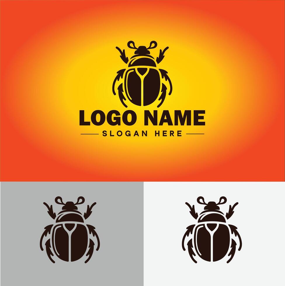 June bug bee logo icon for business brand app icon June bug Insect bee logo template vector