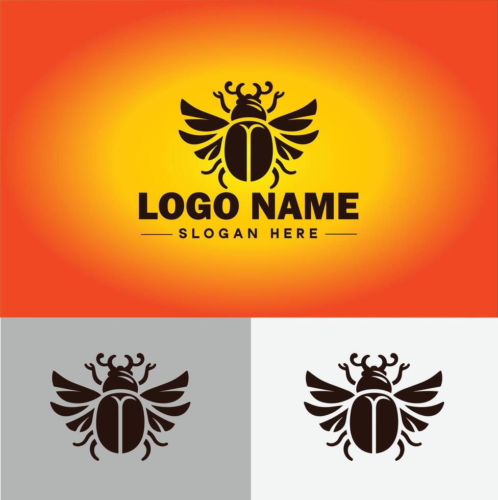 June bug bee logo icon for business brand app icon June bug Insect bee logo template vector