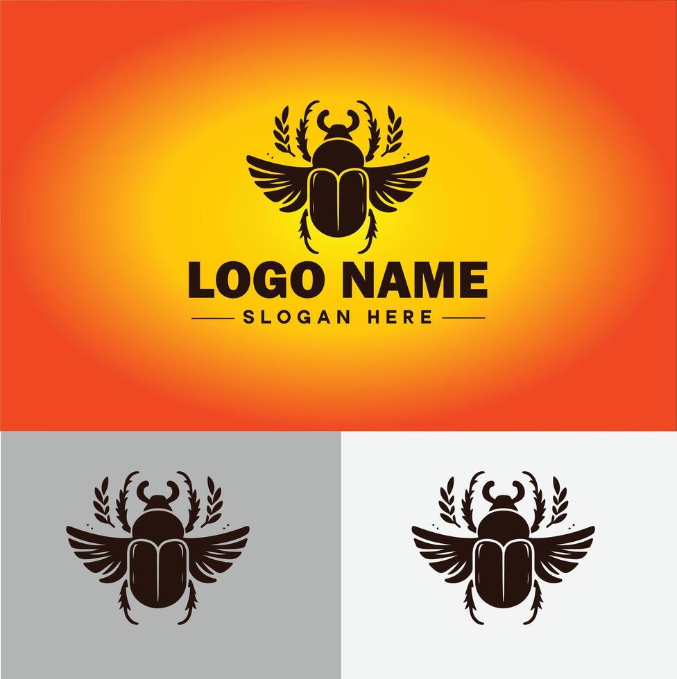 June bug bee logo icon for business brand app icon June bug Insect bee logo template vector