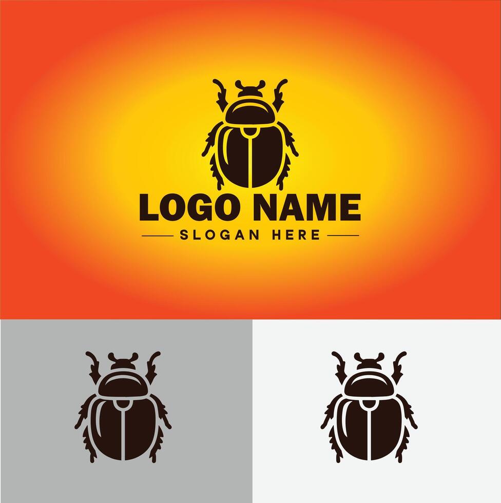June bug bee logo icon for business brand app icon June bug Insect bee logo template vector