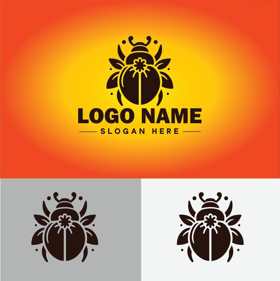 June bug bee logo icon for business brand app icon June bug Insect bee logo template vector