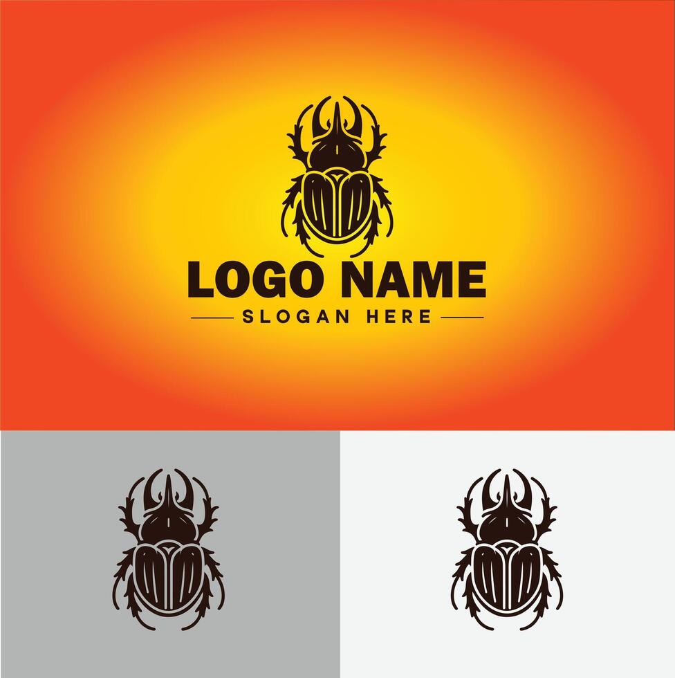 June bug bee logo icon for business brand app icon June bug Insect bee logo template vector