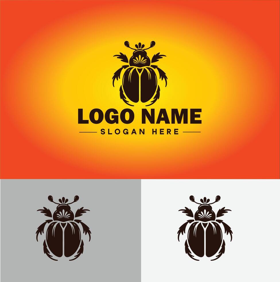 June bug bee logo icon for business brand app icon June bug Insect bee logo template vector