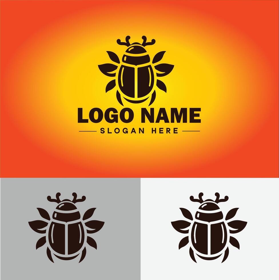 June bug bee logo icon for business brand app icon June bug Insect bee logo template vector