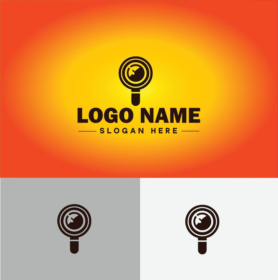 Magnifying Glass Search Zoom Find logo icon for business brand app icon people finder infinity searching logo template vector