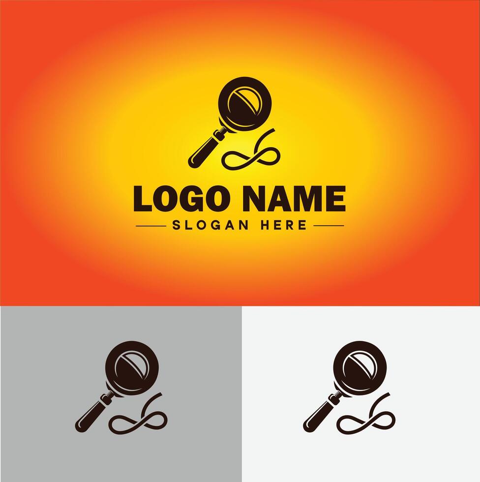 Magnifying Glass Search Zoom Find logo icon for business brand app icon people finder infinity searching logo template vector