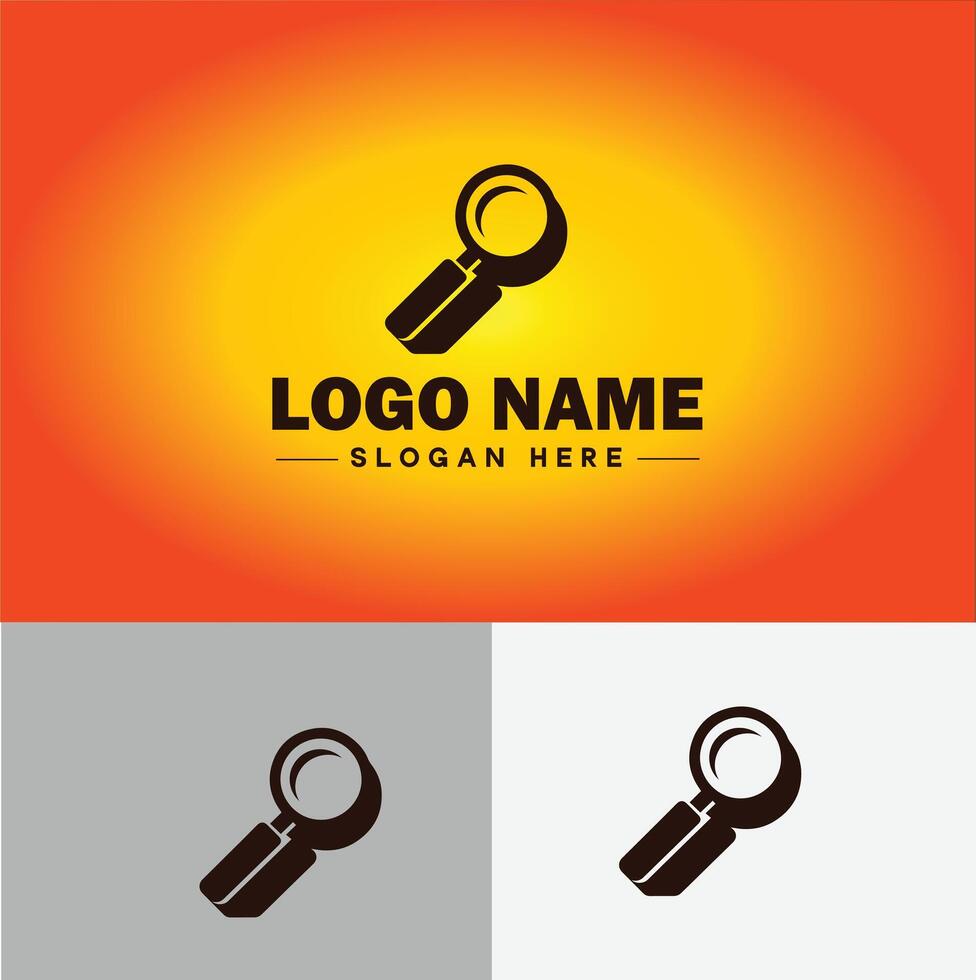 Magnifying Glass Search Zoom Find logo icon for business brand app icon people finder infinity searching logo template vector