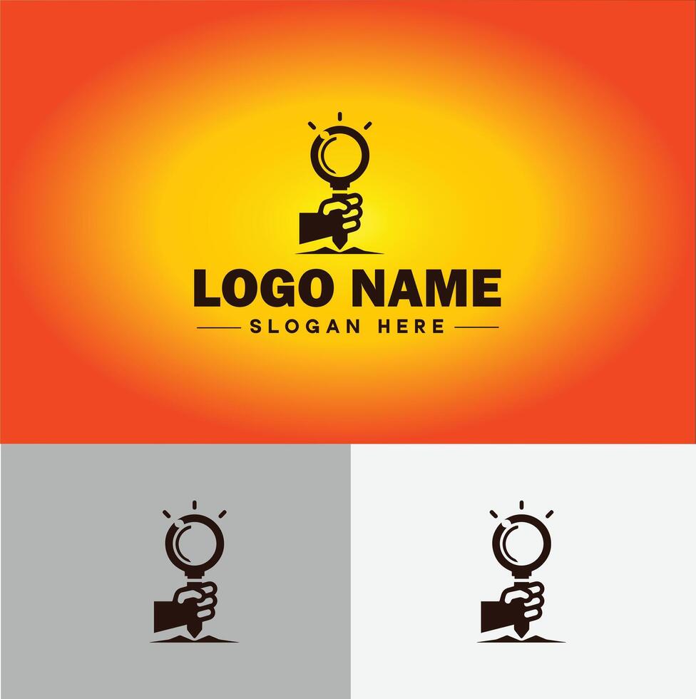 Magnifying Glass Search Zoom Find logo icon for business brand app icon people finder infinity searching logo template vector