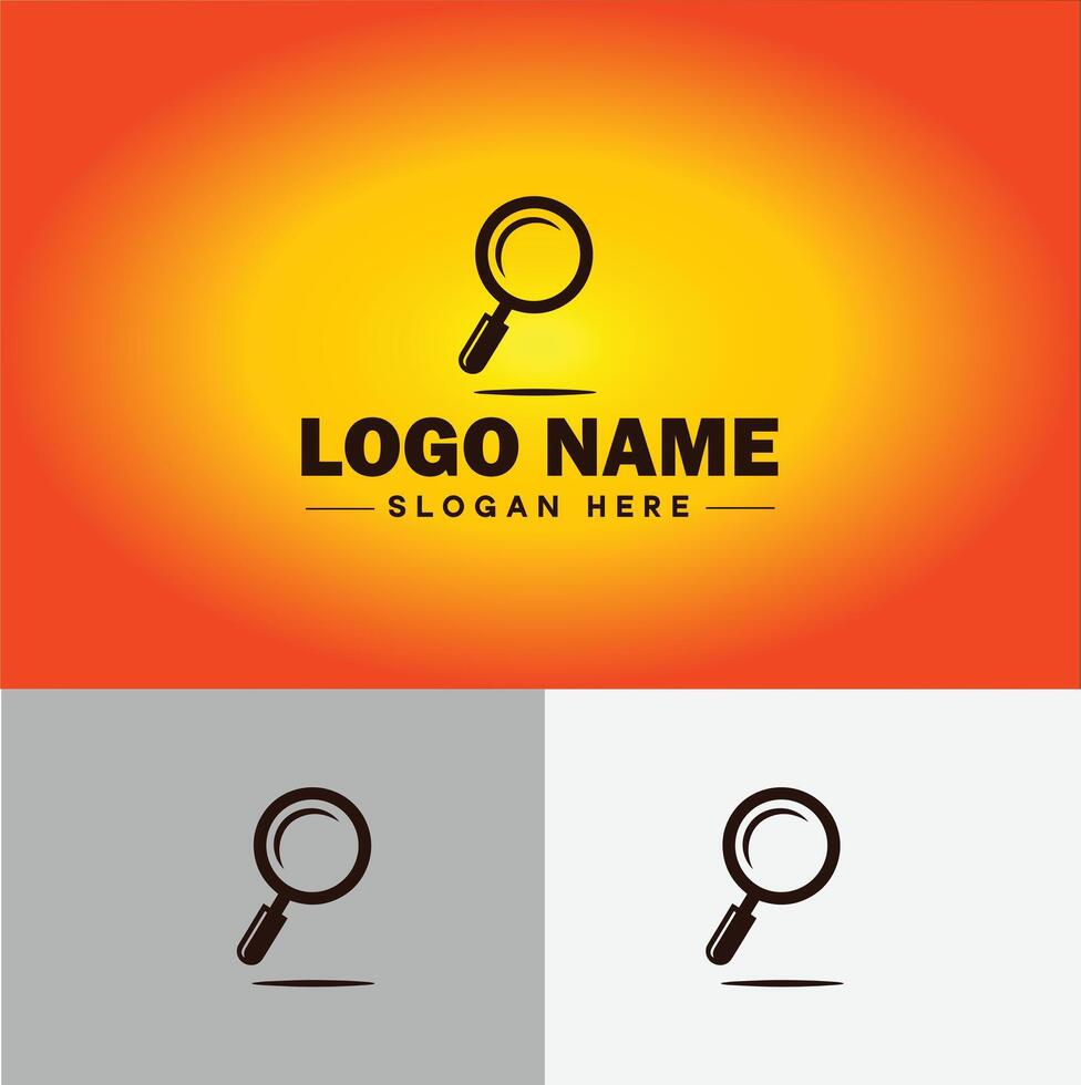 Magnifying Glass Search Zoom Find logo icon for business brand app icon people finder infinity searching logo template vector