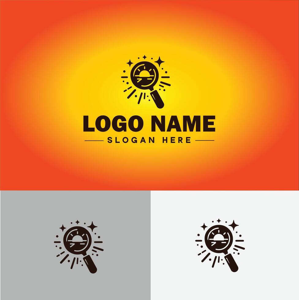 Magnifying Glass Search Zoom Find logo icon for business brand app icon people finder infinity searching logo template vector