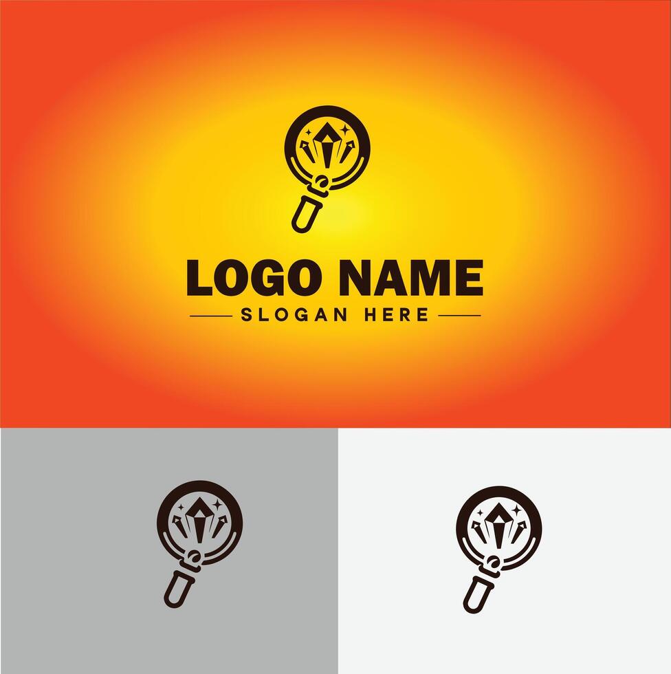 Magnifying Glass Search Zoom Find logo icon for business brand app icon people finder infinity searching logo template vector