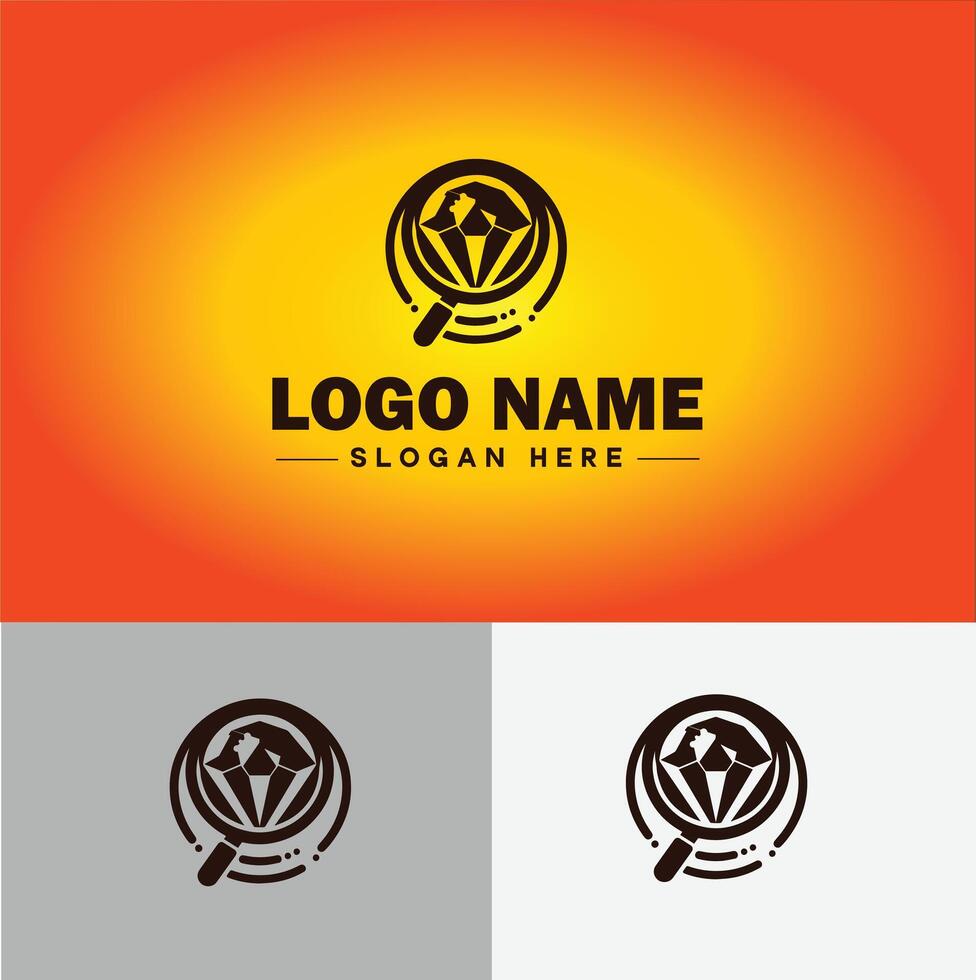 Magnifying Glass Search Zoom Find logo icon for business brand app icon people finder infinity searching logo template vector