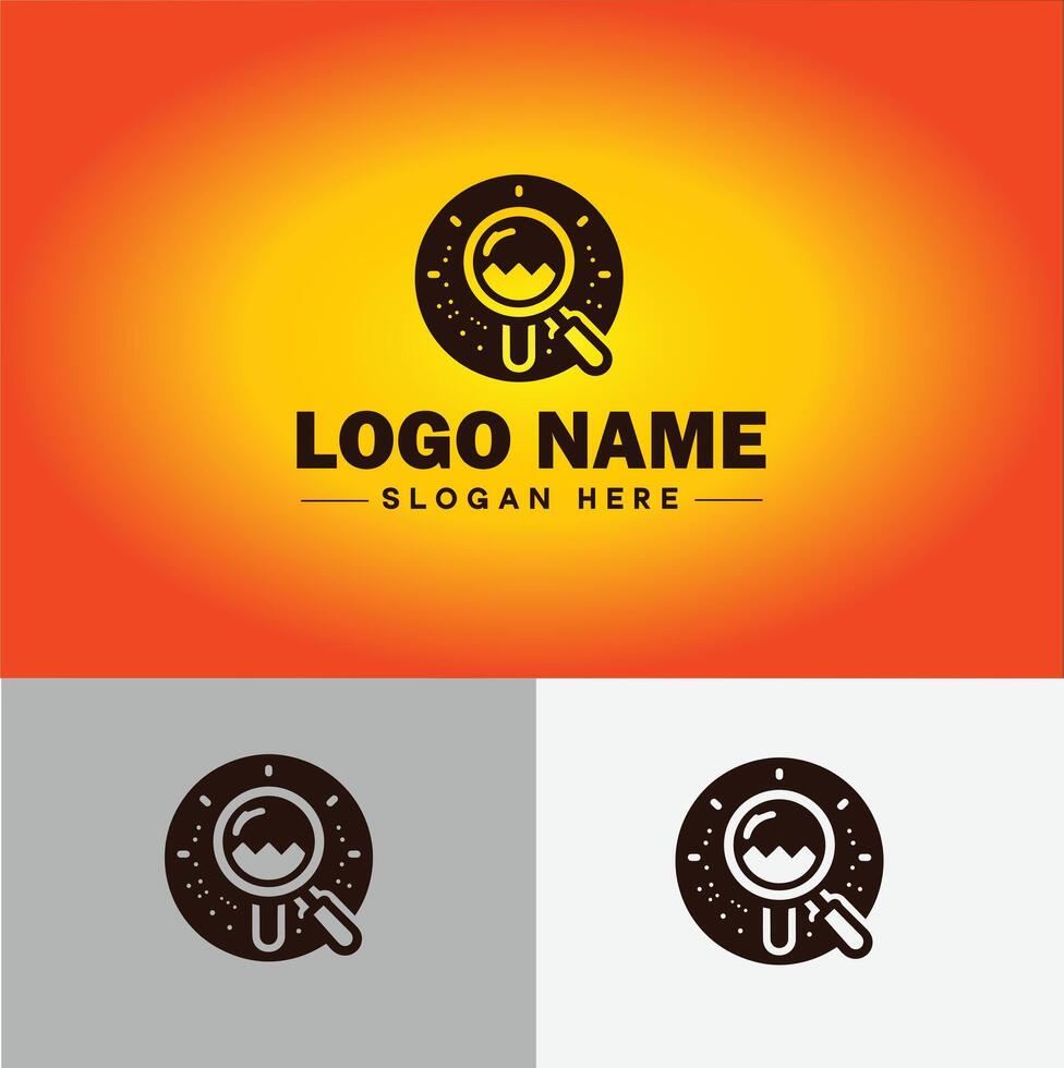 Magnifying Glass Search Zoom Find logo icon for business brand app icon people finder infinity searching logo template vector