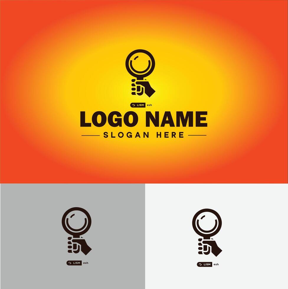 Magnifying Glass Search Zoom Find logo icon for business brand app icon people finder infinity searching logo template vector