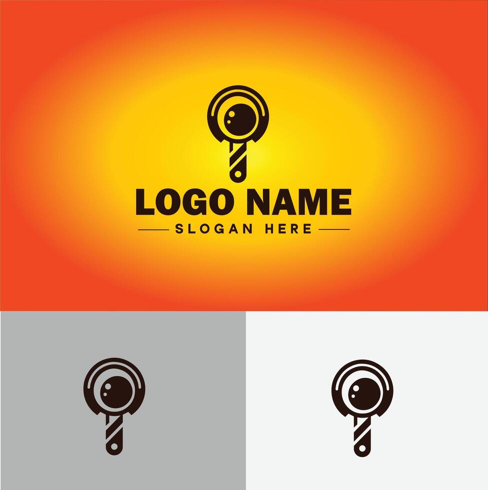 Magnifying Glass Search Zoom Find logo icon for business brand app icon people finder infinity searching logo template vector