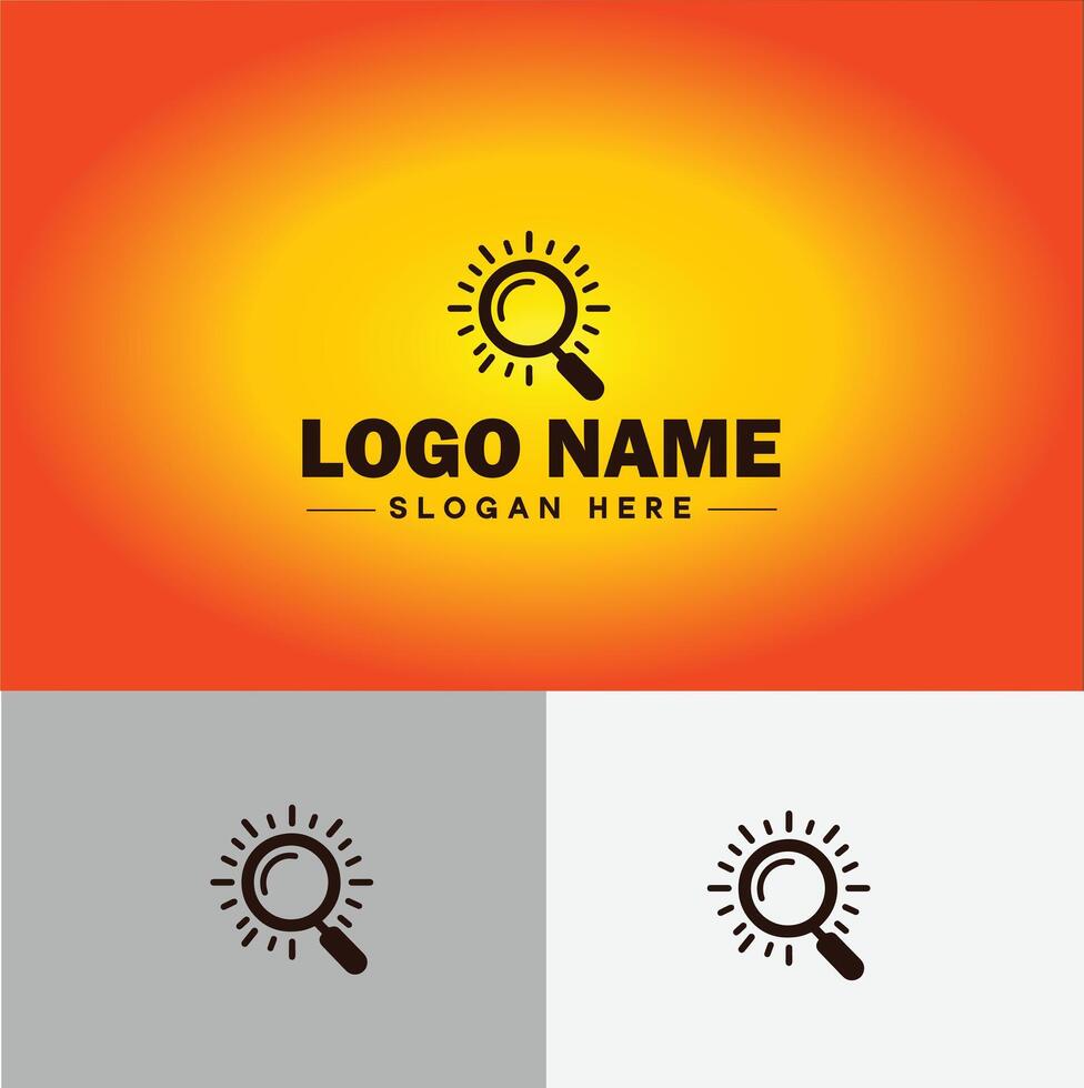 Magnifying Glass Search Zoom Find logo icon for business brand app icon people finder infinity searching logo template vector